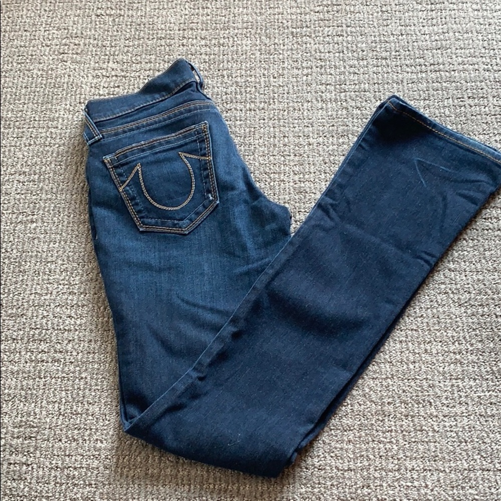 True religion strait fit dark denim